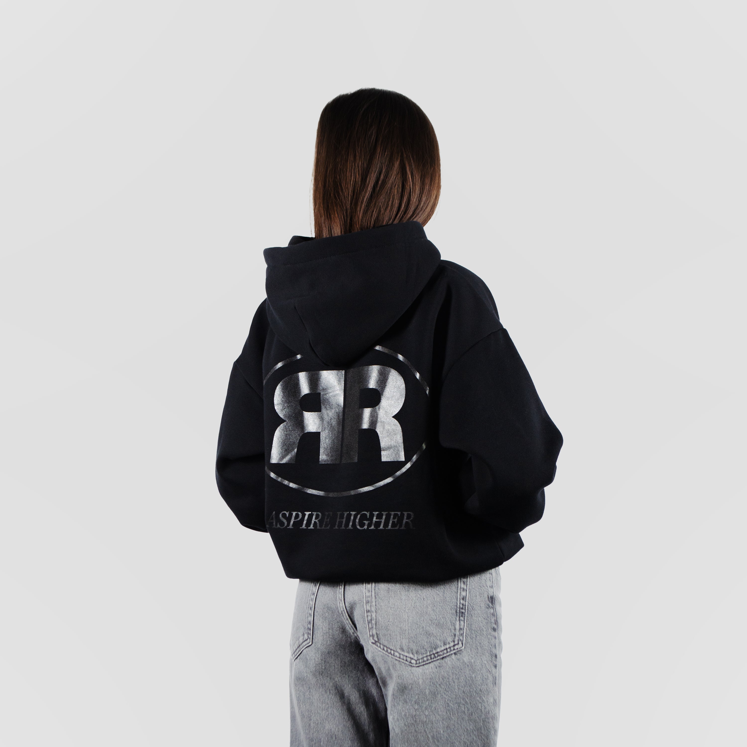 BLACK ASPIRR BASIC HOODIE