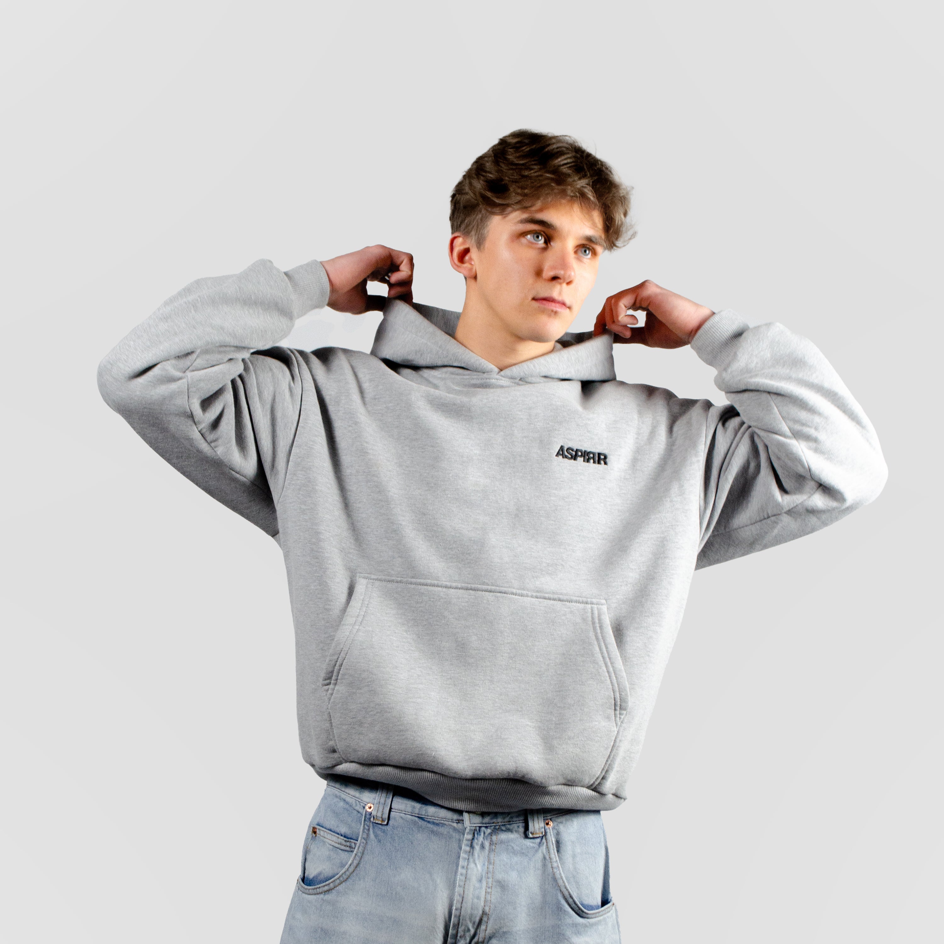 GREY ASPIRR BASIC HOODIE
