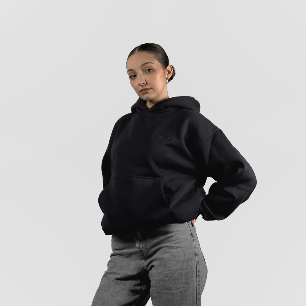 BLACK ASPIRR BASIC HOODIE